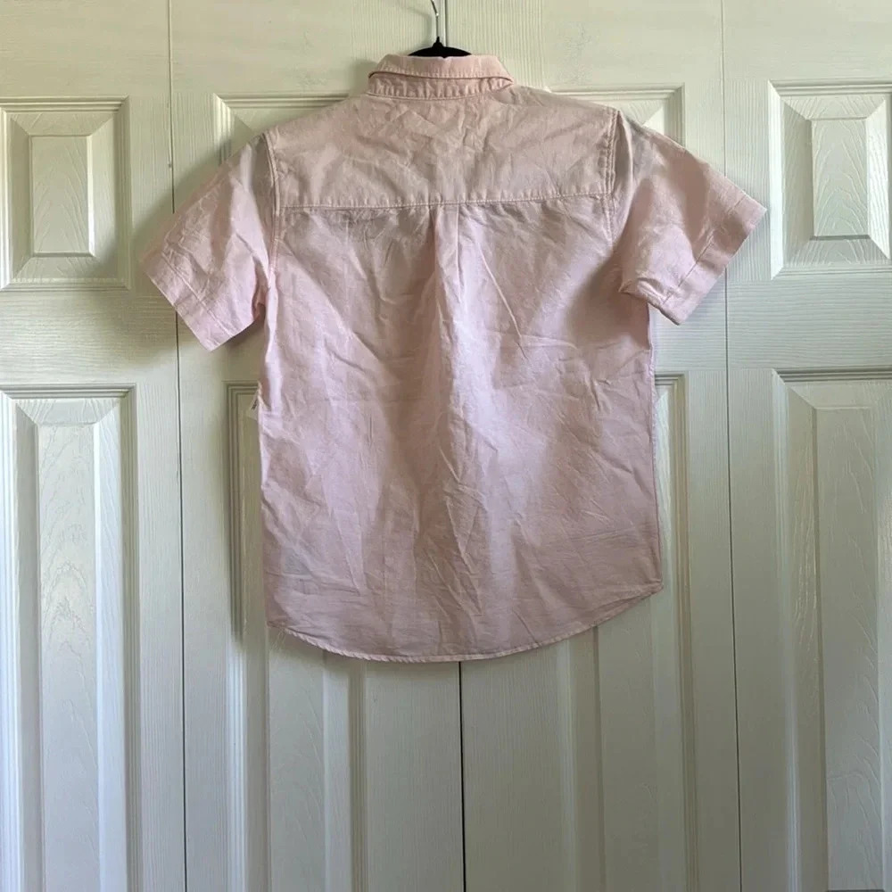 Old Navy Short Sleeve Button Down Boys Pink Shirt size L 10-12 - Picture 5 of 5